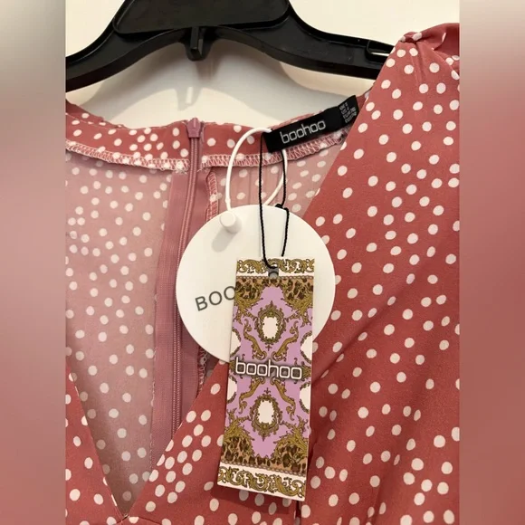 Boohoo Terracotta Polka Dot Dress - Picture 3 of 7